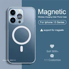 Прозрачная задняя крышка из ТПУ и поликарбоната для Iphone13 Iphone 13 Pro Max, Мини Магнитный безопасный ударопрочный чехол для зарядки