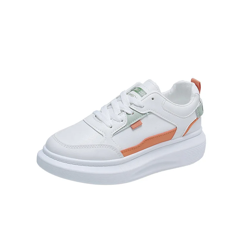 The bottom of the thick white shoe female tide the new spring 2021 han edition running board shoes ZY8823 leisure female stud