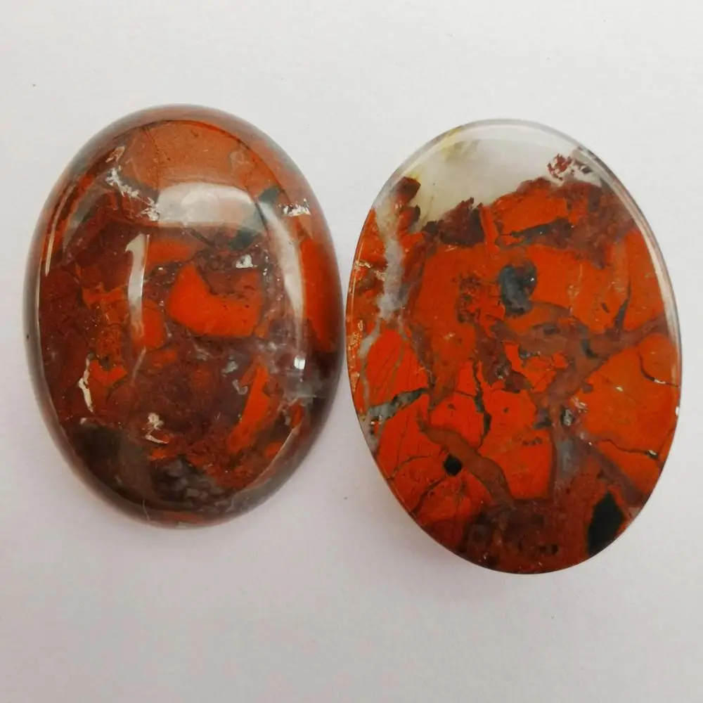 30x22 мм натуральный Breciated Jaspe r лавовый камень браслет овальный кабошон Кабины драгоценный камень для изготовления ювелирных изделий (2 шт./лот) H194