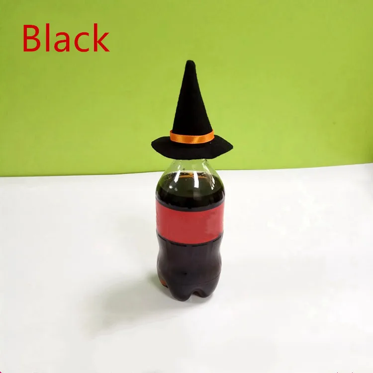 1pc Black Hat 5 шт. мини шарф Войлок ведьмины колпаки шапка на Хэллоуин бутылки вина Декор для украшения для празднования Хеллоуина DIY аксессуары для волос ремесла - Цвет: 1pc Black Hat