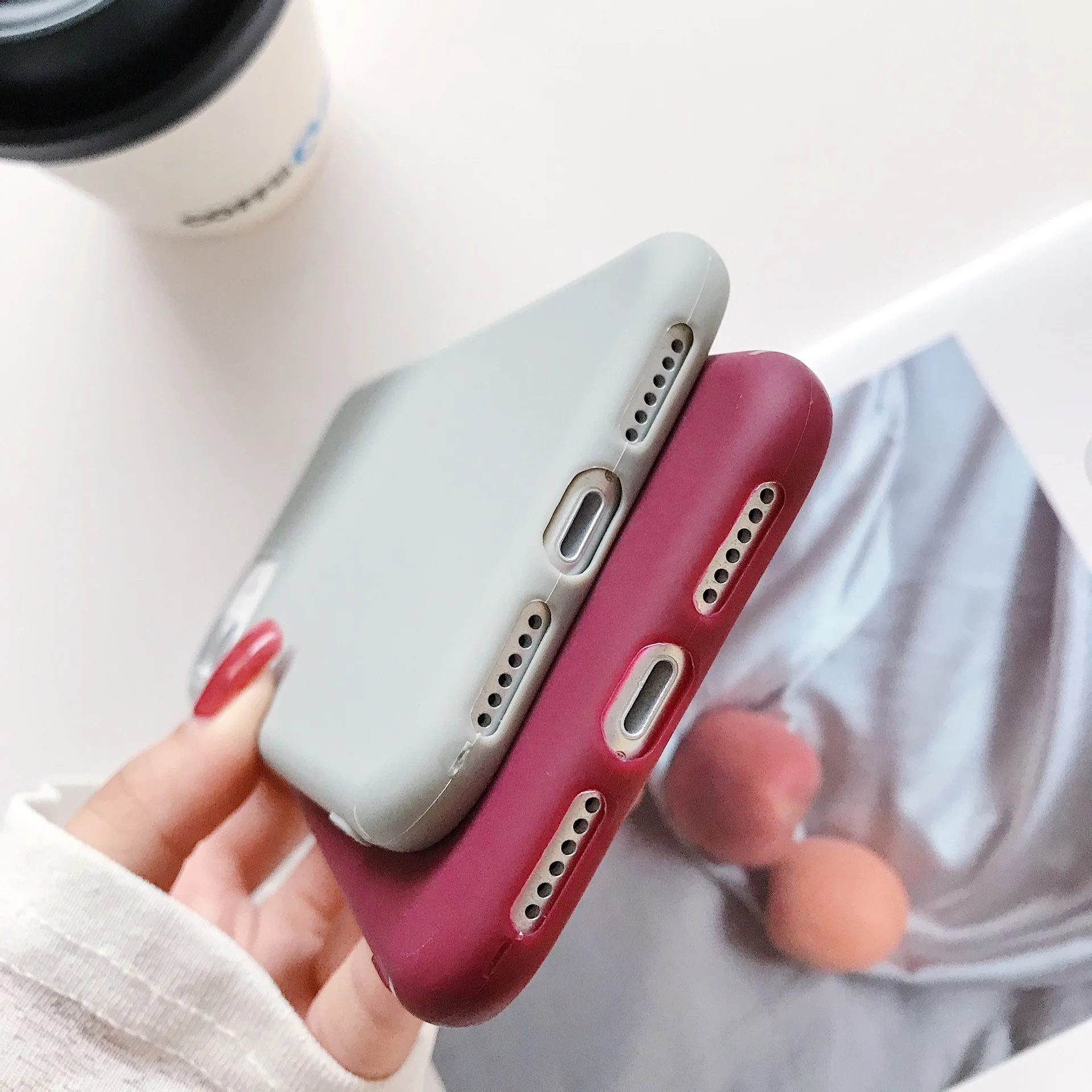 

For Apple iPhone 11 Pro Max Soft Silicone Matte Cover Case i 6 6S 7 8 Plus XR XS Max Cases Luxury i SE 2 2020 Covers TPU Coque