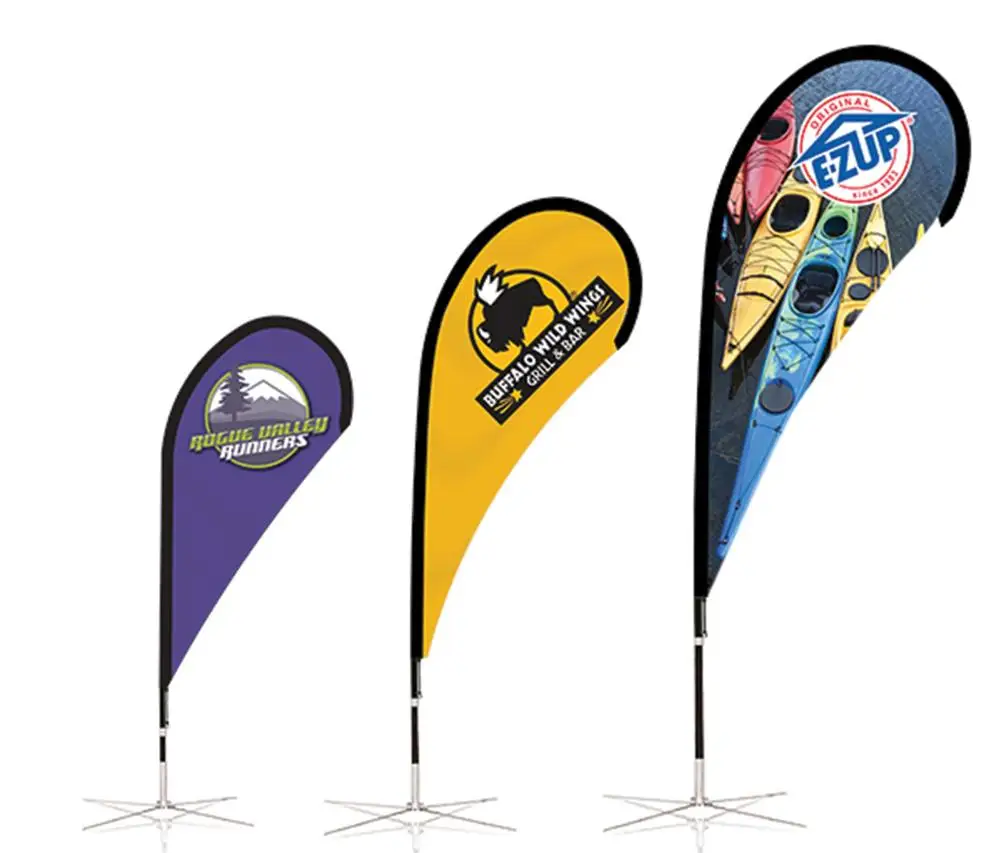 Полиэстеровый наружный рекламный пляжный флаг с логотипом на заказ