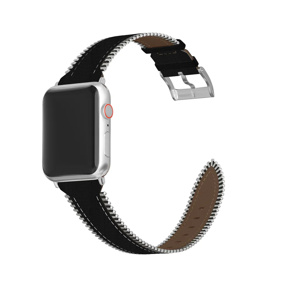 40 мм 44 мм кожаный ремешок для Apple Watch Band 4 38 мм 42 мм браслет ремень для iWatch 3 2 1 Боковая цепь дизайн
