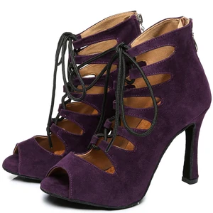 Туфли женские для бальных танцев, Бальные, на каблуке 3 дюйма, красные, кубинский каблук, обувь для сальсы