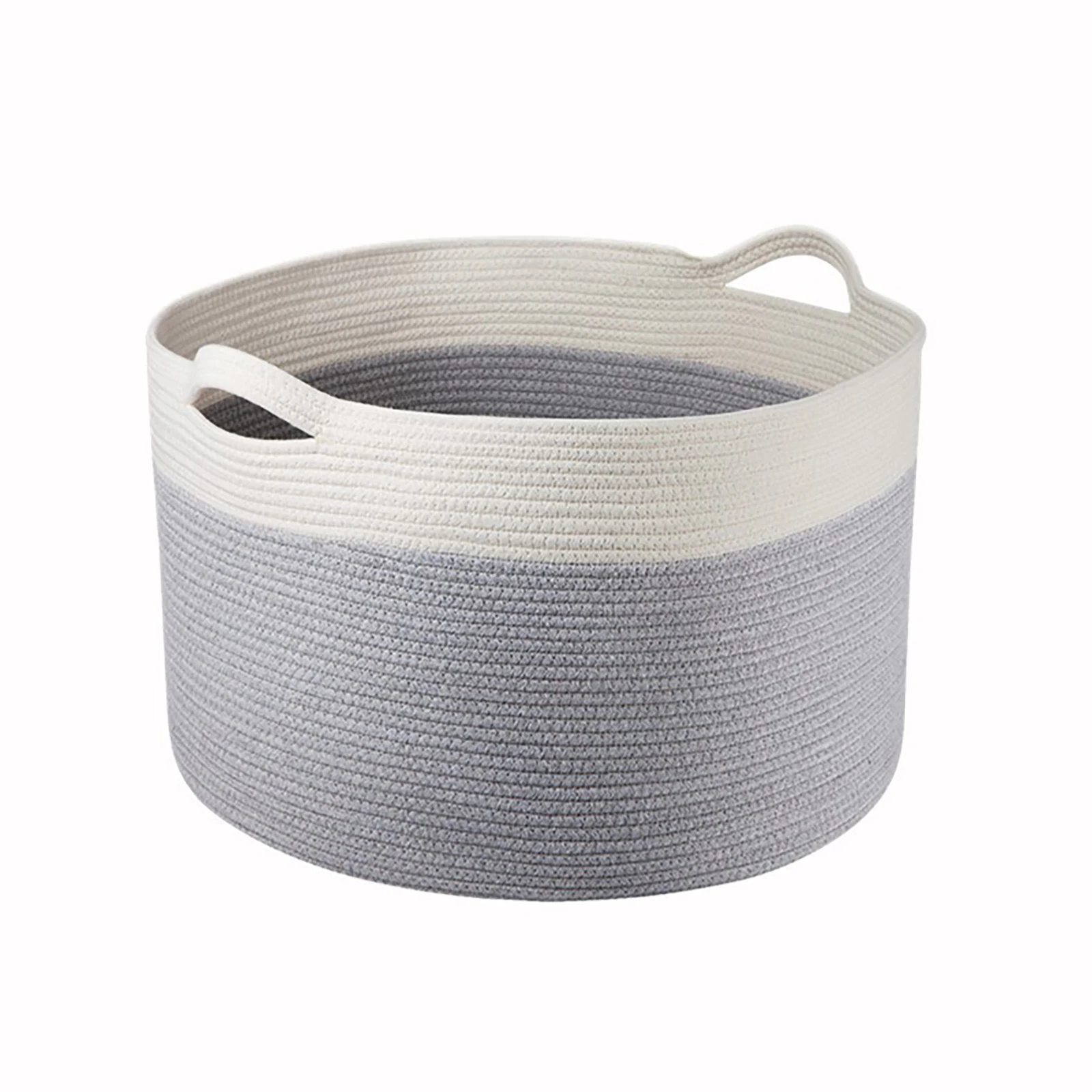 

Cotton Rope Basket With Handles Foldable Home Rope Storage Basket For Clothing Toys Home Decoration