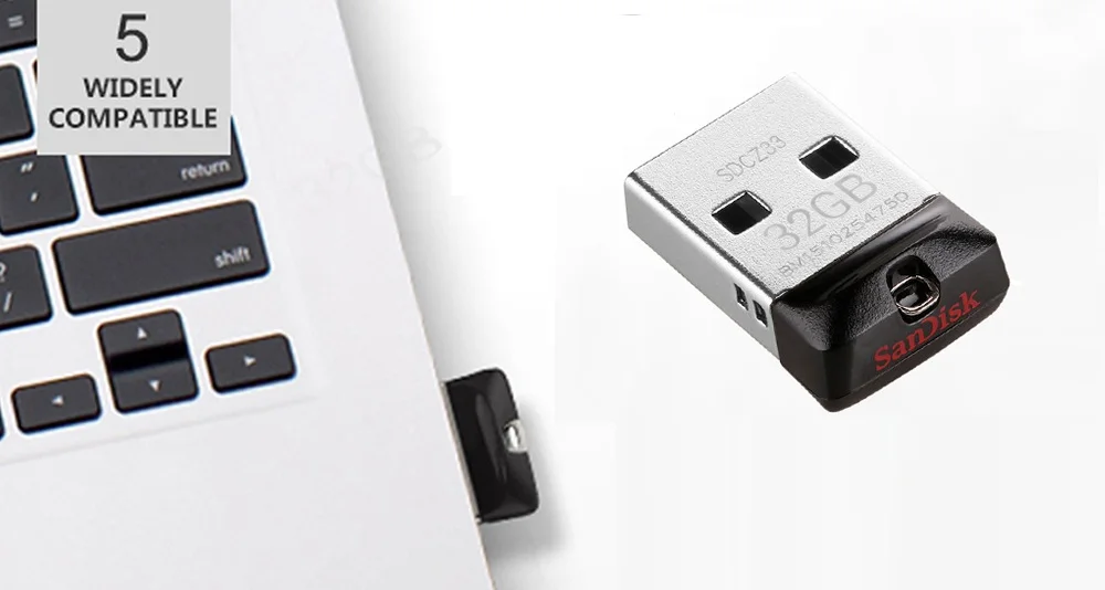 SanDisk Cruzer Fit USB флеш накопитель 32 ГБ CZ33 16 8 мини накопители 64 2 0 Флешка карта памяти