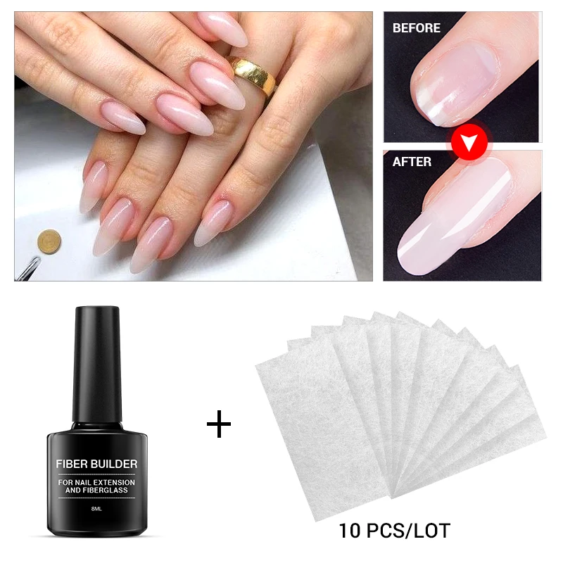 Modelones 2 шт./лот волоконный Гель-лак для ногтей наращивание стекловолокно