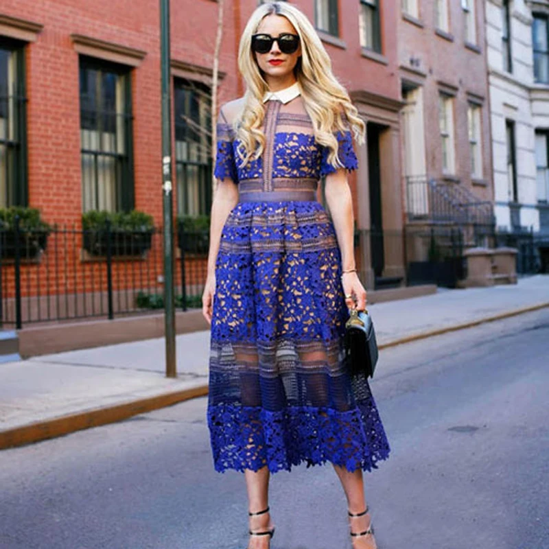 Женское длинное платье с отложным воротником вечерние жевное ажурное в стиле