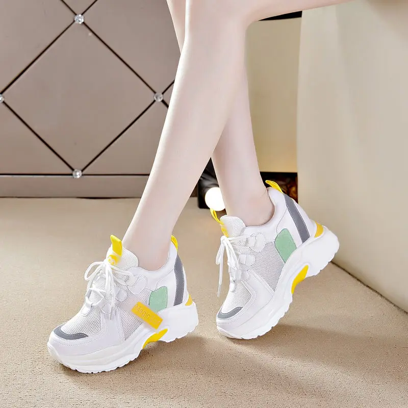 

2020 Vintage High Heels Wedge Platform Women Casual Shoes Girls Walking Trainers shoes