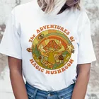 Психоделическая футболка, женская одежда в стиле Харадзюку, футболки для графики, женский корейский ulzzang, Забавный Топ, футболка