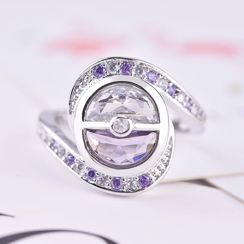 

OMHXZJ RR1086 Wholesale European Fashion Hot Woman Girl Party Birthday Wedding Gift Comic Spirit Round AAA Zircon 18KT Gold Ring