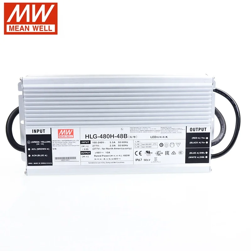 Meanwell Диммируемый 100 Вт 240 Вт 320 Вт драйвер HLG-100H-42B HLG-240H-36B, ELG-200H-42B LPC-60-1400 импульсный источник питания, APV-12-12 ou