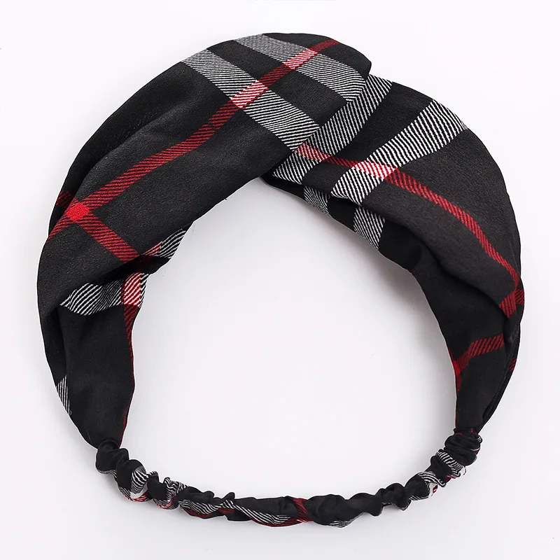 Повязка для волос женская цветной тюрбан в клетку аксессуары Цветочный