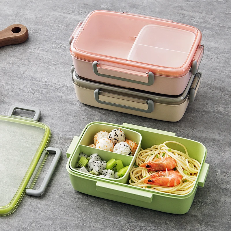 

Microwave Lunch Box with Lid Leak-Proof Independent Lattice Bento Lunch Box for Kids Bento Box Portable Food Container