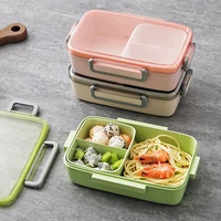 microwave lunch box with lid leak proof independent lattice bento lunch box for kids bento box portable food container