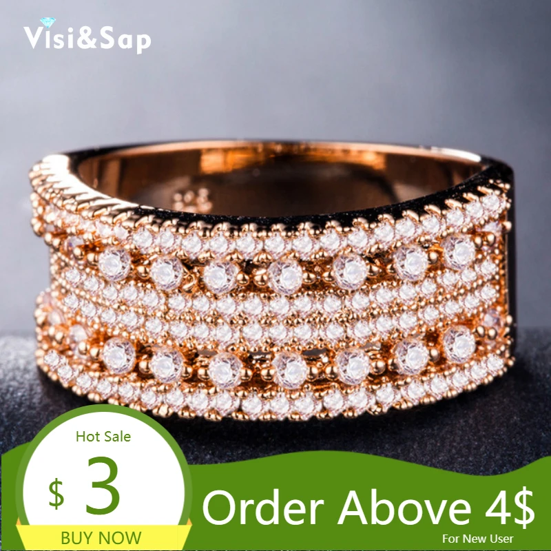 

Visisap Luxury Brilliant Zircon Inlaid Rings for Women Dropshipping Yellow White Rose Gold Wedding Band Ring Jewelry B1011