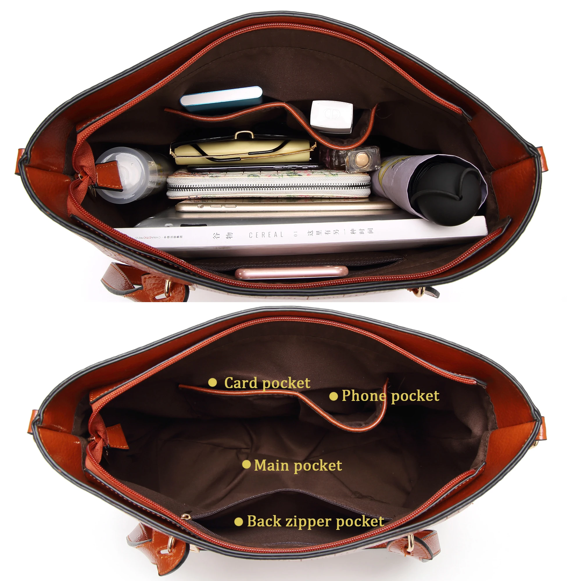 Женская сумка-хобо из крокодиловой кожи с ручками сверху |