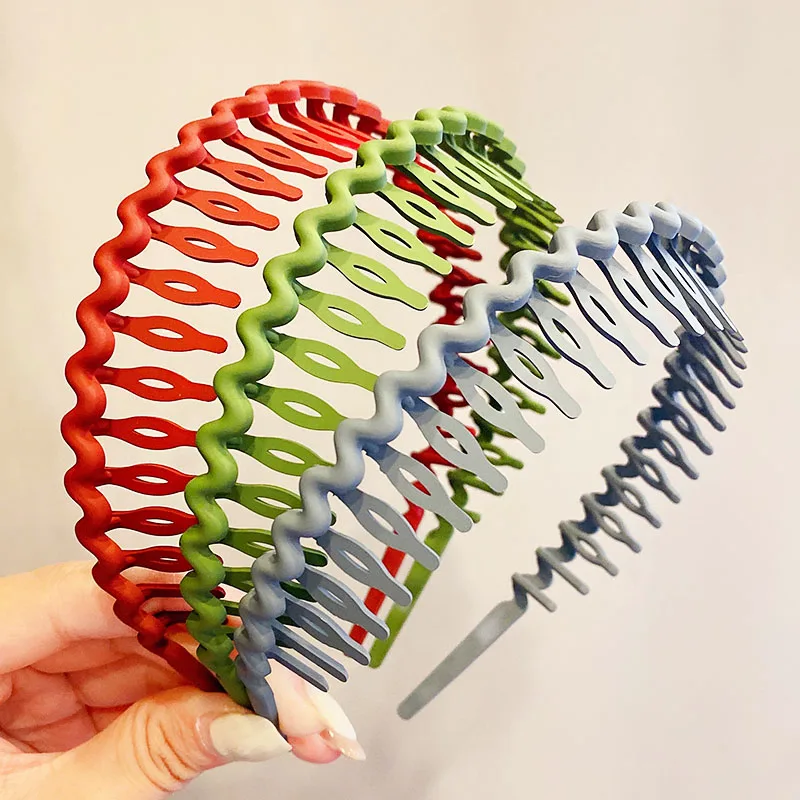 Ободок для волос женский матовый цветной обруч с крупной расческой толстый милый