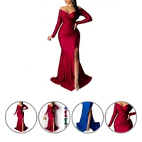 popular women bodycon dress fine stitch solid color women bodycon polyester party dress evening dress long dresses