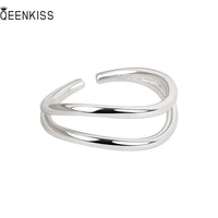 qeenkiss rg665 fine%c2%a0jewelry%c2%a0wholesale%c2%a0fashion%c2%a0woman%c2%a0girl%c2%a0birthday%c2%a0wedding%c2%a0 simplicity ripple 18kt gold white%c2%a0gold%c2%a0opening ring