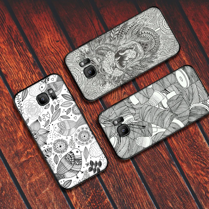 Для samsung A3 A5 A6 A7 A8 A9 A10 A20 A30 A40 A50 A60 Plus чехол с изображением абстрактных линий