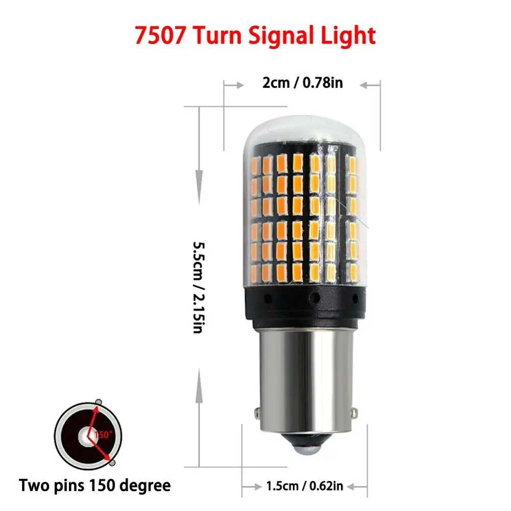 Новинка 3014 года светодиодсветодиодный лампы 144smd CanBus 1156 BAU15S PY21W T20 светодиодные 3000K