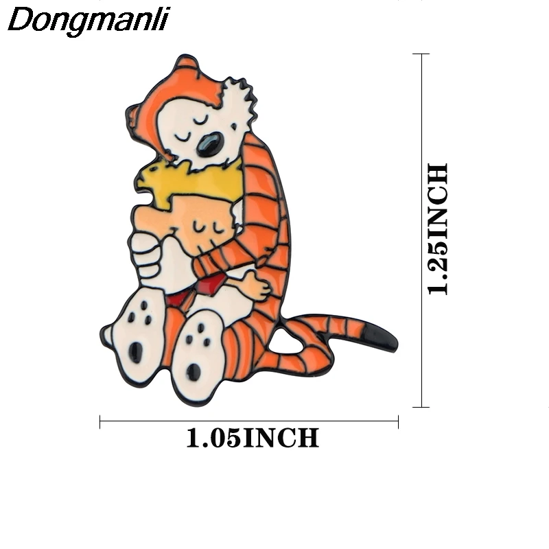 

LB459 Jewelry Hobbes Tigger Metal Enamel Pins and Brooches Cute Lapel Pin Badge Kids Gifts