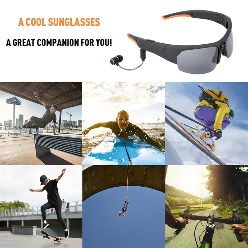 저렴한 HBS-8B 다기능 MP3 블루투스 사진 안경 승마 선글라스 블루투스 이어폰과 야외 스포츠 승마 안경