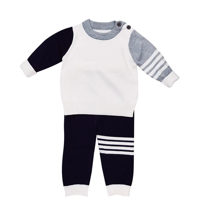 Spring Autumn Infant Toddler Clothing Sets Knit Baby Boys Tops + Pants Outfits Christmas Casual Neonate Sweater Trousers Suits