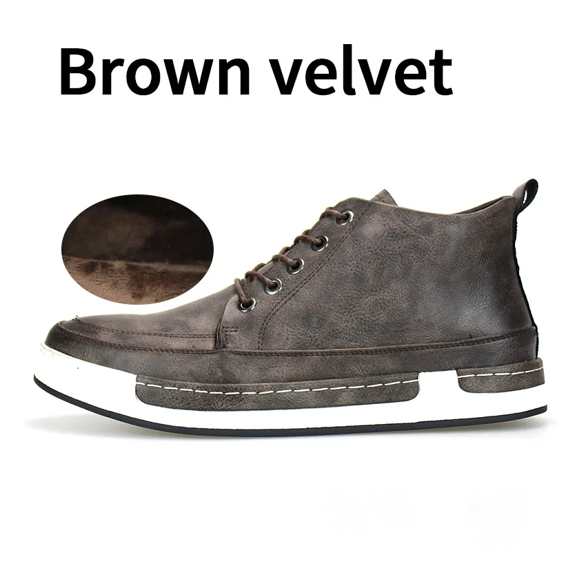 9015 Brown velvet BIMUDUIYU; мужская кожаная повседневная обувь в стиле ретро; мужские кожаные туфли-оксфорды на плоской подошве; мужские кроссовки; tenis masculino zapatos hombre - Цвет: 9015 Brown velvet