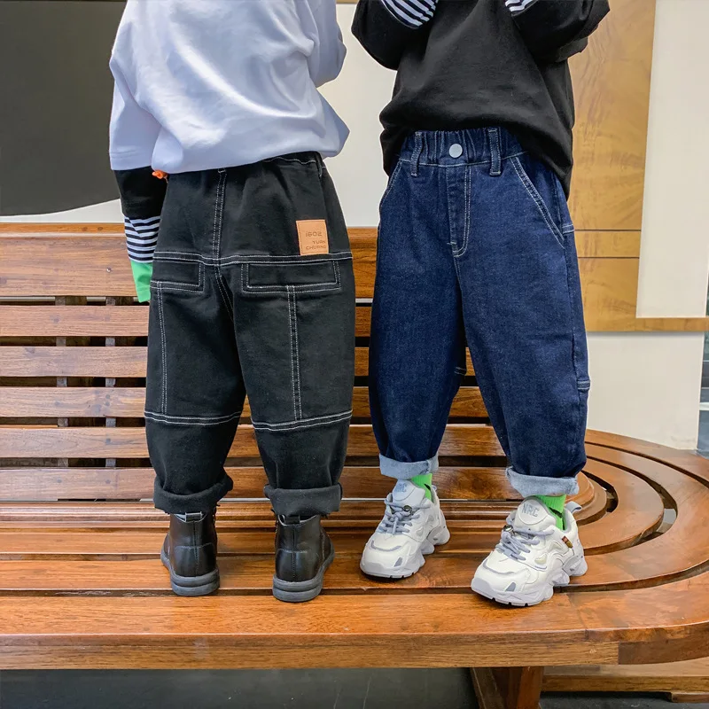 

Thread Baby Spring Autumn Jeans Pants For Boys Children Kids Trousers Clothing Teenagers Gift Home Outdoor High Quality