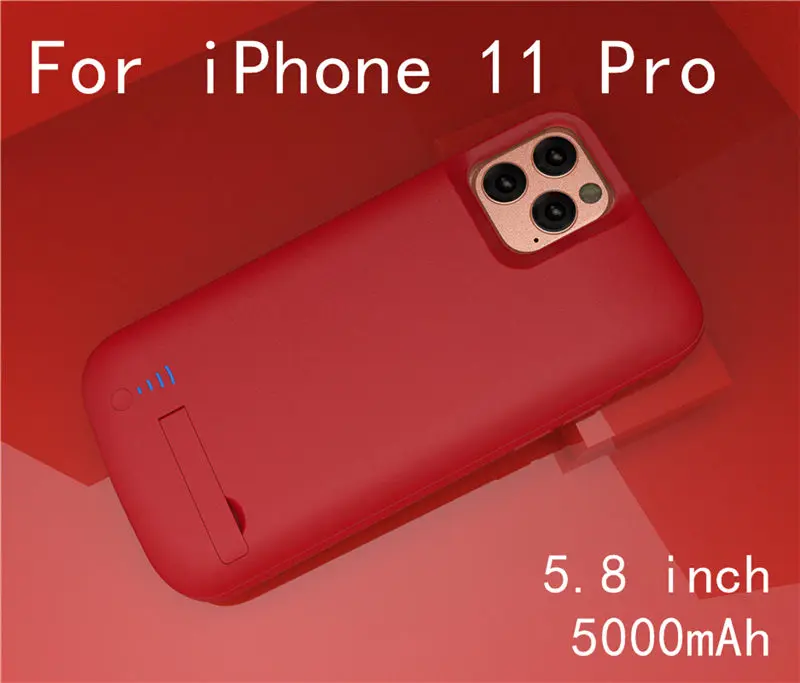 6000 мАч зарядное устройство чехол для iPhone 11 Pro Max резервного питания банк зарядки чехлы для iPhone 11 ударопрочный корпус питания крышка 2A - Цвет: i11 Pro-Red