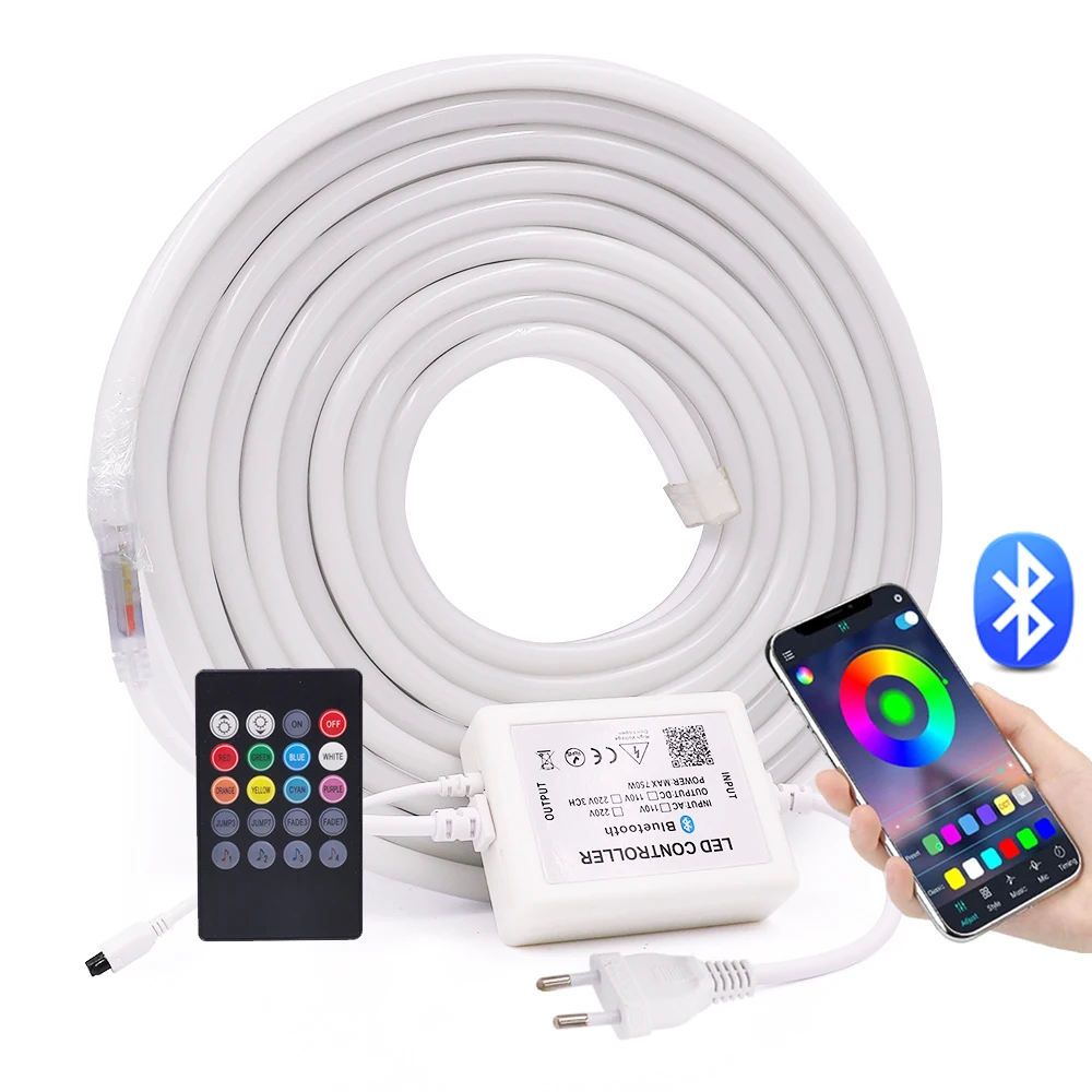 

220В RGB светодиодный неоновый светильник SMD5050 гибкий светодиодный неоновый водонепроницаемый неоновый светодиодный светильник с Управление...