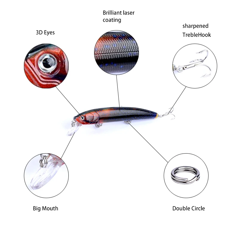 Рыболовные снасти 6 цветов minnow12.5cm/15 9g рыболовные приманки товары для