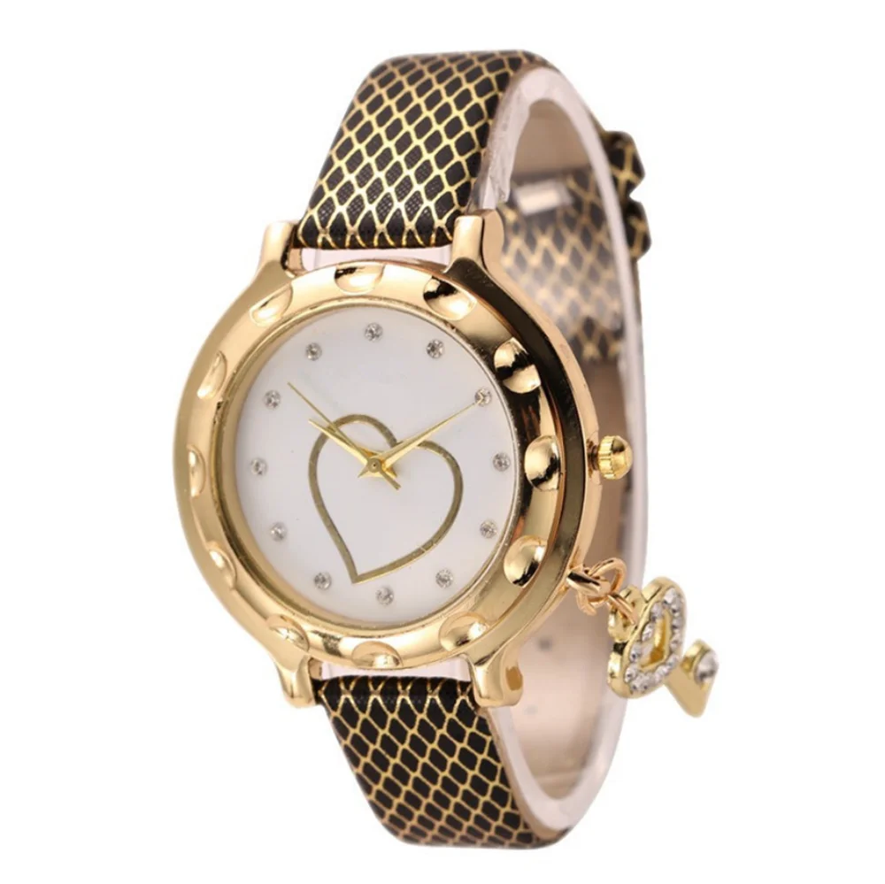 Модные трендовые часы в форме сердца с подвеской для ключей женские кварцевые |