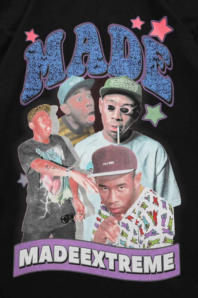 

2021 Men Hip Hop Oversized T Shirt Rock Star Print Long Sleeve T-Shirts Harajuku Cotton Streetwear Fashion Couple Tops Tees