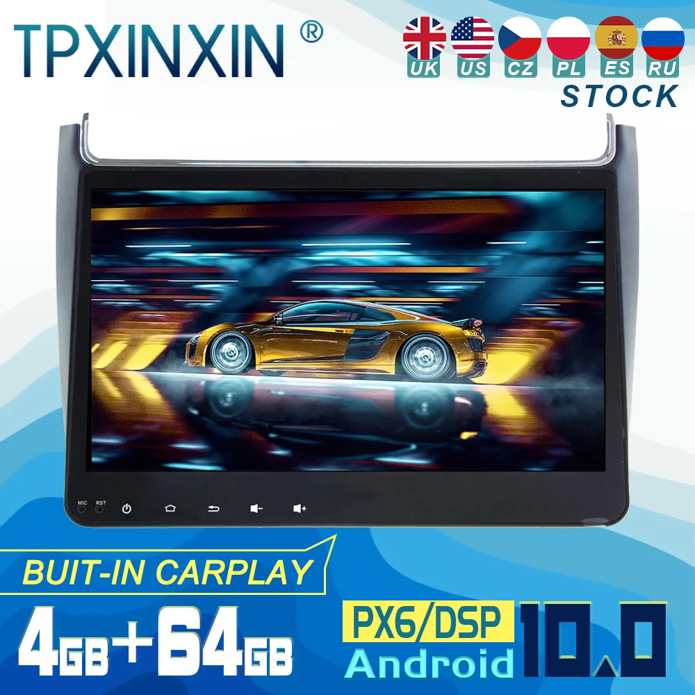 

For Volkswagen Polo 2016 Android 10 Carplay Radio Player Car GPS Navigation Head Unit Car Stereo WIFI DSP BT