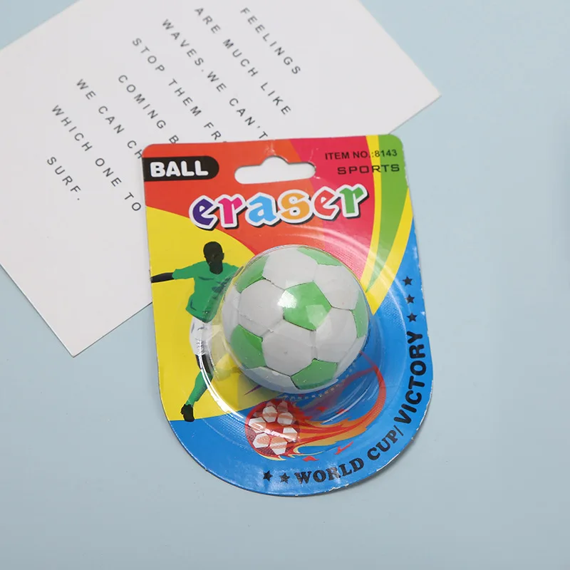 

2021 Creative Cute Cartoon Student DIY Basketball Football Small Rubber Children Kindergarten Stationery Erasers School Supplies