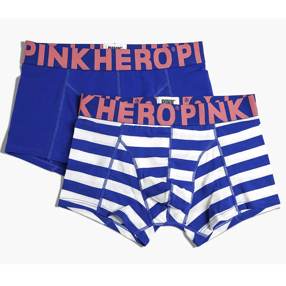Боксеры Pink Heroes мужские хлопковые удобные трусы модные однотонные/в полоску