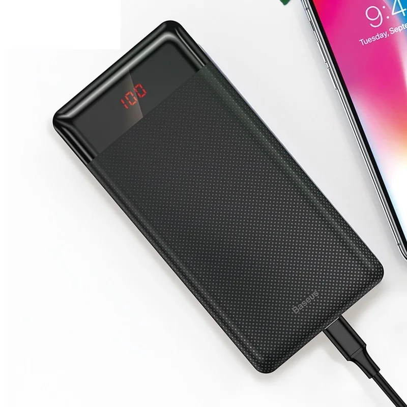 

Портативное зарядное устройство с двумя USB-портами и цифровым дисплеем, 10000 мАч