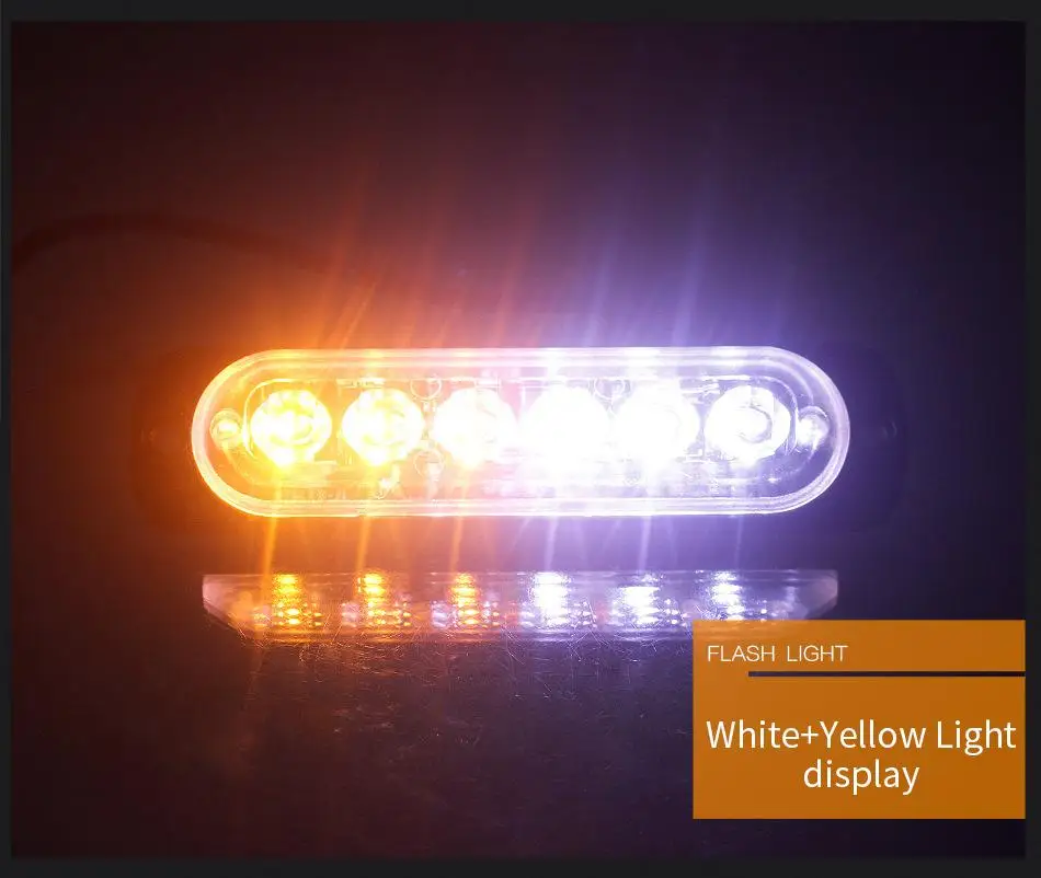 

4pcs 12V-24V 18W Amber Yellow Emergency Beacon Hazard Warning Lights for Truck Car Vehicle LED Good Grille Light Head