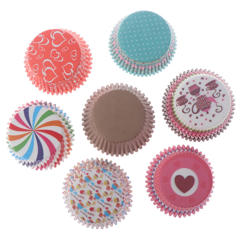 100 шт. домашняя посуда одноразовые бумажные стаканчики для торта чашки кексов