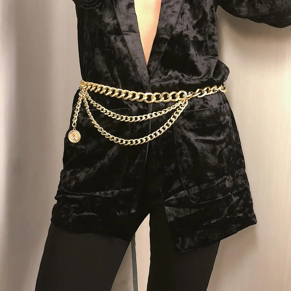 Пояс с золотой цепочкой и кисточками для женщин платья дизайнерского бренда