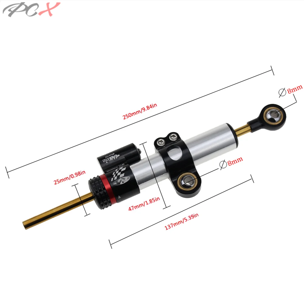 Стабилизатор рулевого демпфера с ЧПУ и титановый кронштейн для Kawasaki Ninja 300 NINJA300
