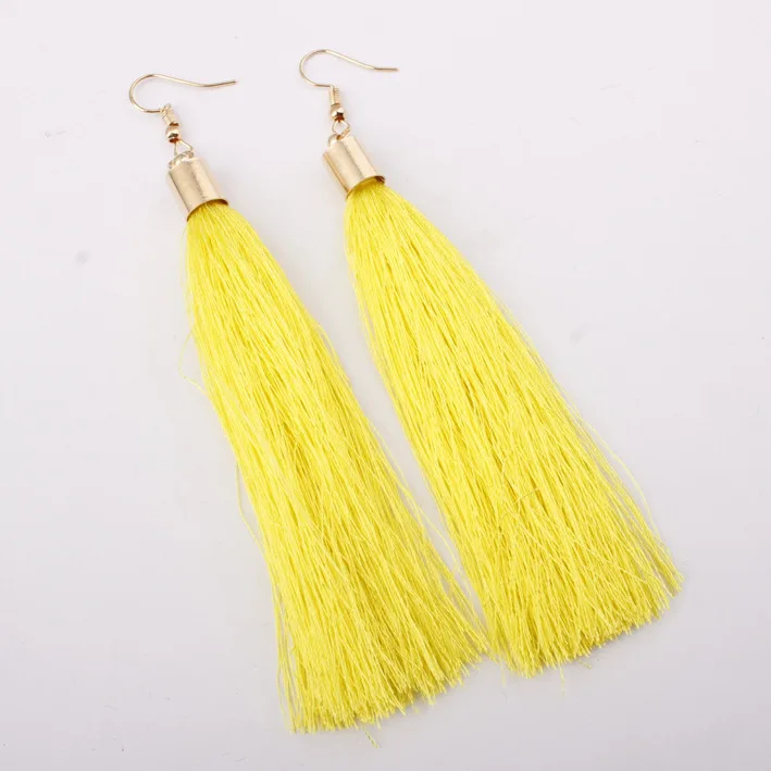 Нация ветер ткань серьги ручной работы кисточки ушные крючки оригинальные