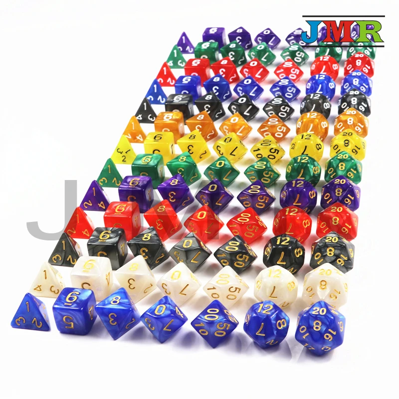 7 шт./компл. Высокое качество мраморный эффект кости набор D4 d6 d8 d10 % d12 d20 игра Dnd