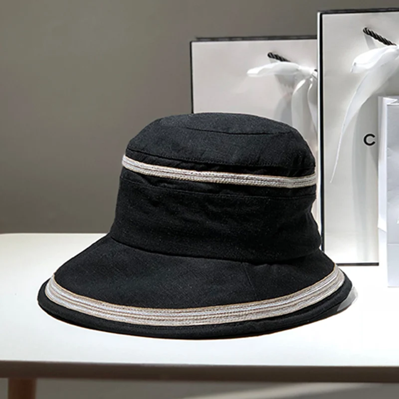 Freeander Japanese Linen Fisherman Hat Female Summer Korean Casual Wild Literary Lotus Leaf Hat Sunscreen Sun Hat