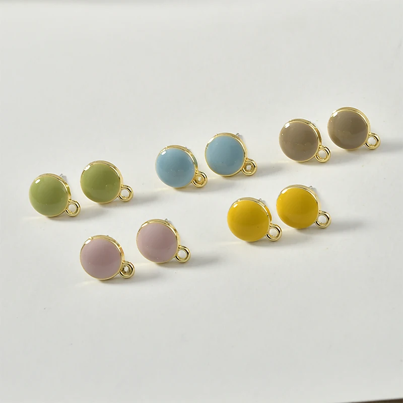 Весенние модели! 6 шт. круглые серебряные серьги гвоздики|Ювелирная фурнитура и