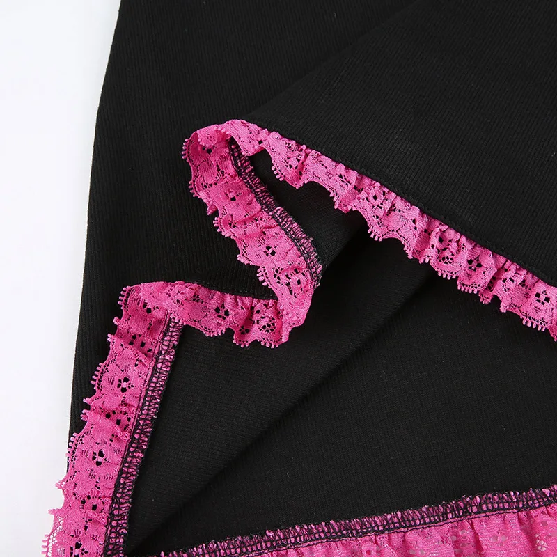 

New Black Bodycon Woman Dress Sexy Lace Bow Sleeveless Strap Dresses Solid High Waisted Buttocks Party Dress Female 2021 Summer