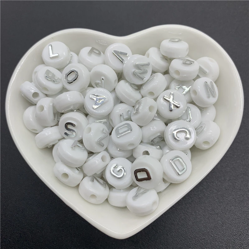 50 шт./лот 10 мм акриловые разделенные Бусины овальные Смешанные Буквы Алфавит